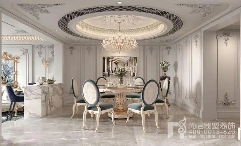 瑞城花园经典法式别墅装修设计效果图_案例_杭州尚层装饰