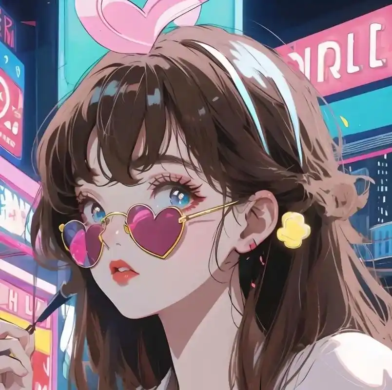 ins风头像.戴眼镜的女孩头像#漫画女孩 #女生头像 #头像 - 抖音