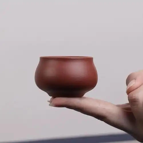 品茗小杯陶渊小煤窑朱泥茶壶配套茶杯单只宜兴原矿手工紫砂杯