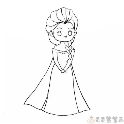 冰雪奇缘简笔画公主艾莎简笔画教程