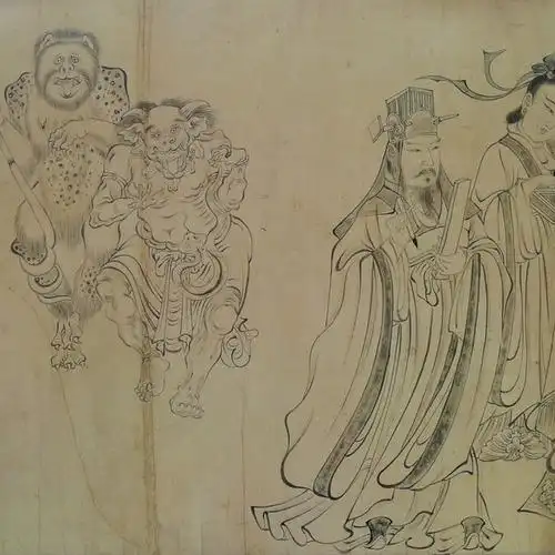 唐_吴道子_送子天王图_纸本_日本大阪市立美术_39003x4193_300dpi