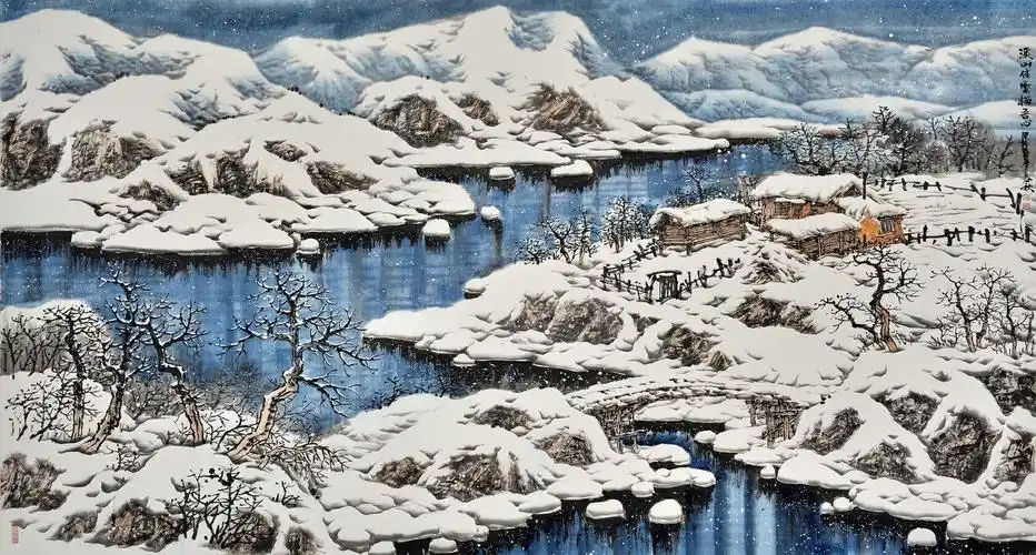 著名冰雪画画家赵春秋老师-----冰雪山水画集