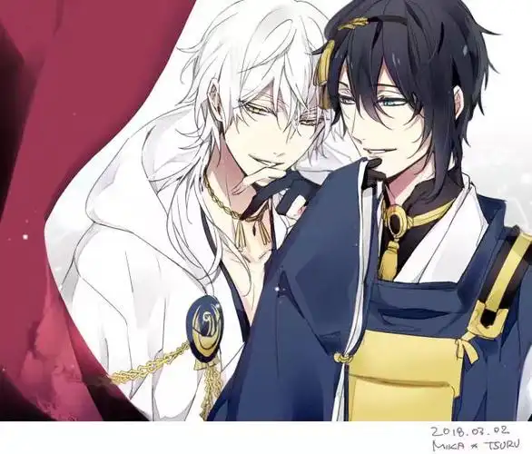 鹤丸国永x三日月宗近 画师:ザエソ twi:@jaen_ozi