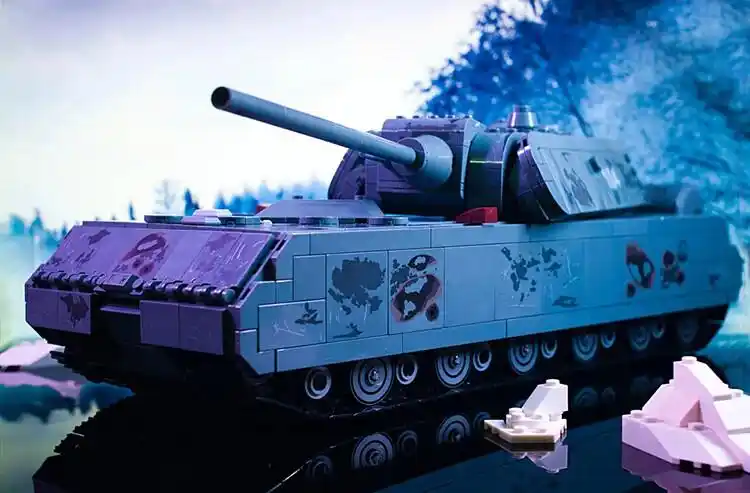 德国巨鼠坦克积木二战德国鼠式坦克古斯塔夫列车炮拼装巨炮模型巨鼠高