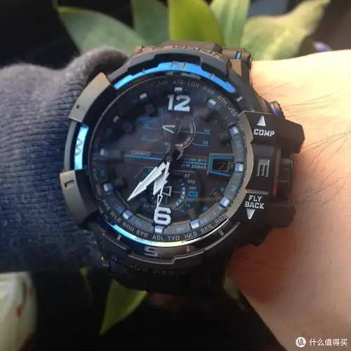 casio卡西欧gshockgwa1100fc1ajf蓝色空霸伪开箱