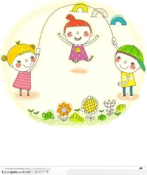 幼师和小朋友一起做游戏的简笔画儿童人物简笔画图片大全小孩玩耍图片