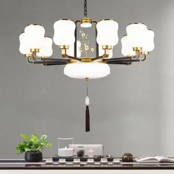 新中式吊灯客厅灯现代简约锌合金餐厅卧室书房灯复古中国风格家居装饰