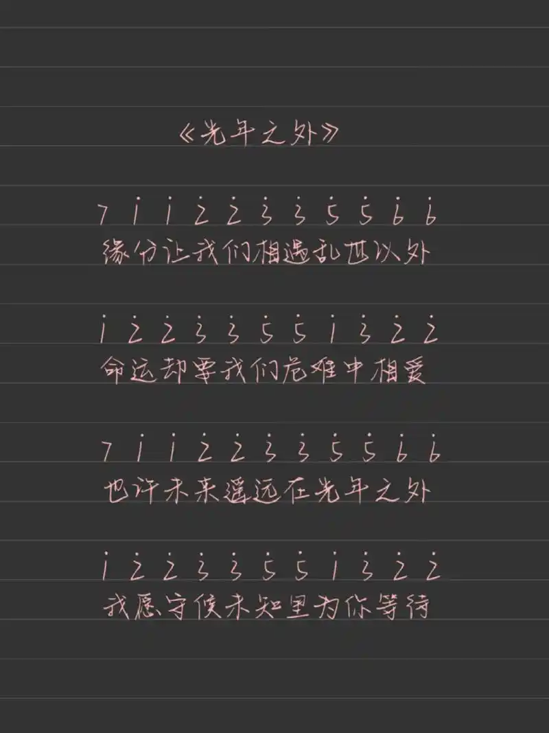 邓紫棋《光年之外》钢琴拇指琴简谱99