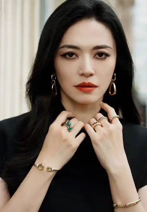 姚晨身穿黑色连衣裙展现曲线美身材_造型_珠宝_魅力