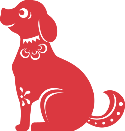 狗动物小狗剪纸新年快乐