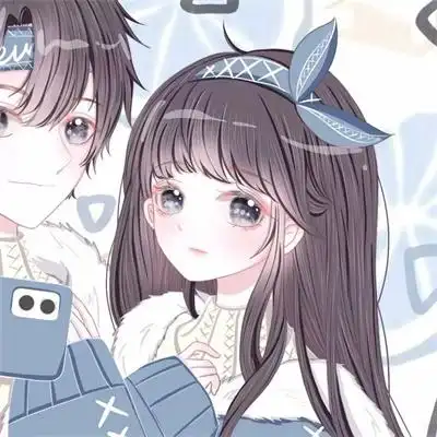 可爱呆萌情侣卡通头像萌系一对两张情头图片