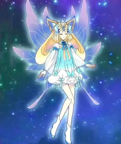 小花仙里头发是翅膀的精灵王,被淑馨净化成蝴蝶仙子,很有韩服风