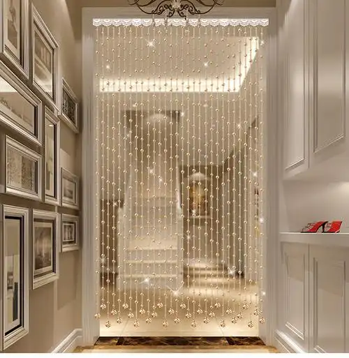 水晶珠帘门帘隔断帘客厅玄关帘子装饰卧室卫生间风水屏风过道珠链