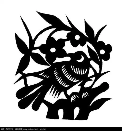 黑白剪纸图案打印