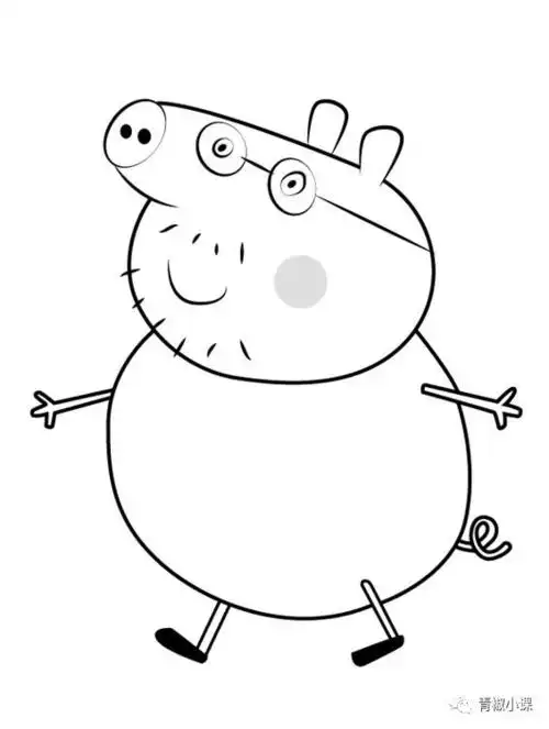 一支笔画小猪佩奇猪爸爸每日一画猪年特辑