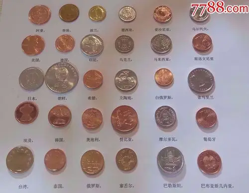 30个国家硬币共30枚06元一枚