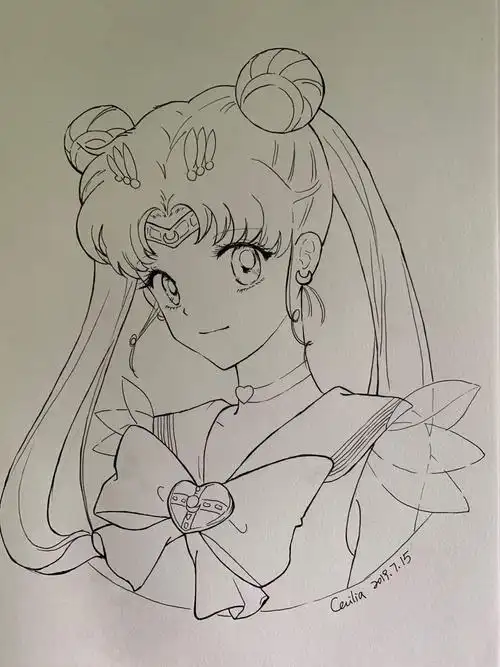 内容有动漫长发美少女简笔画图片,卡通长发美少女黑白简笔画图片素材