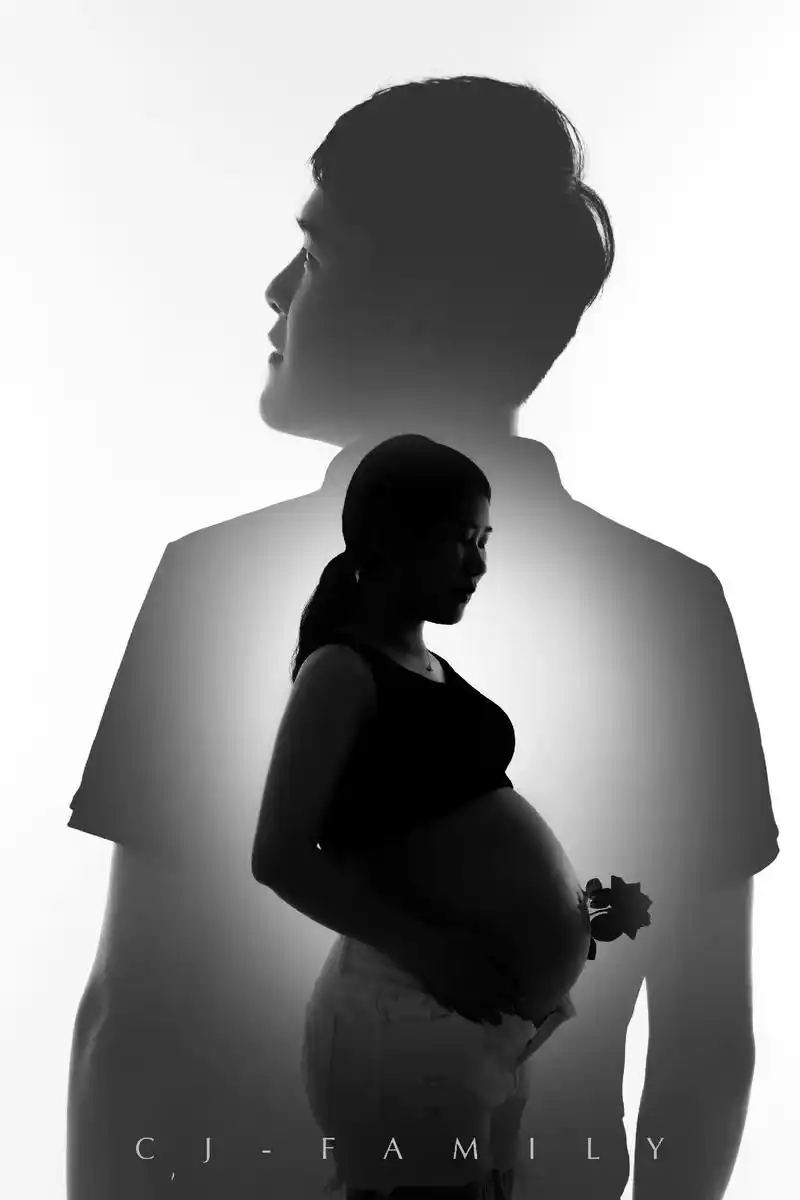 孕妇照黑白剪影系列