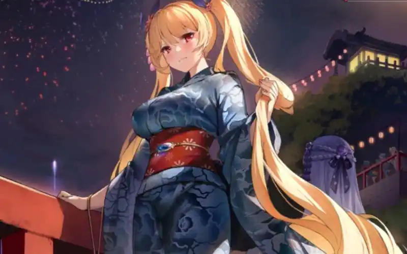 活动  【碧蓝航线】月光下的蓝染浴衣 纳尔逊换装——蓝金的夏夜之光