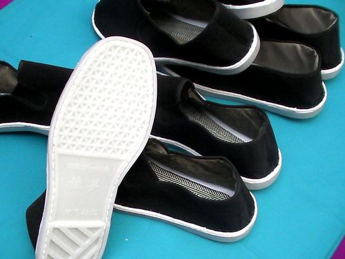 春夏塑料低帮休闲透气跟单底平夏秋季白塑料布鞋布鞋