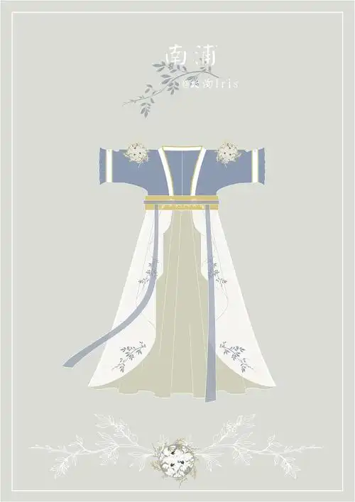 【南浦】国风汉元素齐胸襦裙女装设计|服装|传统/民族服饰|iriscn -
