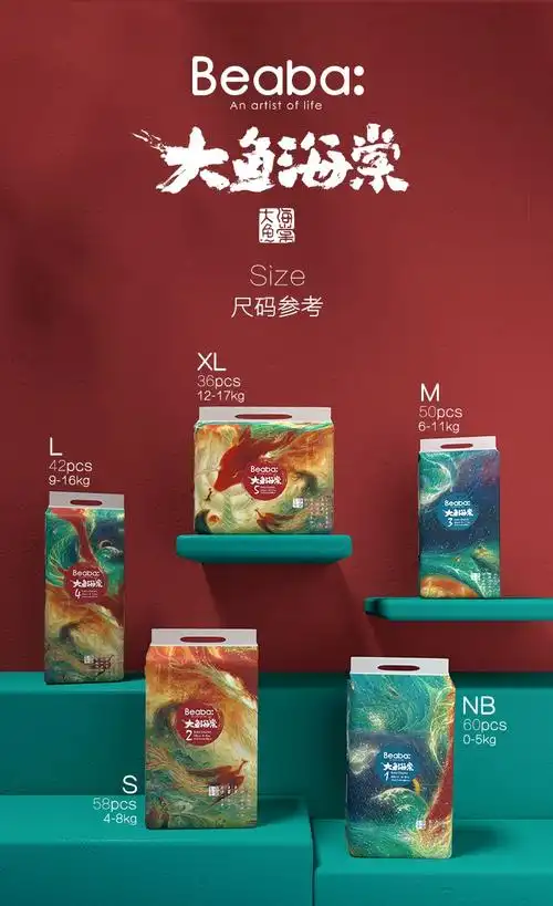 beaba碧芭宝贝大鱼海棠纸尿裤纸尿裤m50片611kg