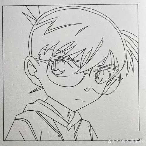 侦探柯南 尺寸:    12*12cm 纸:        柏伦斯荷兰白卡纸250g 勾线笔