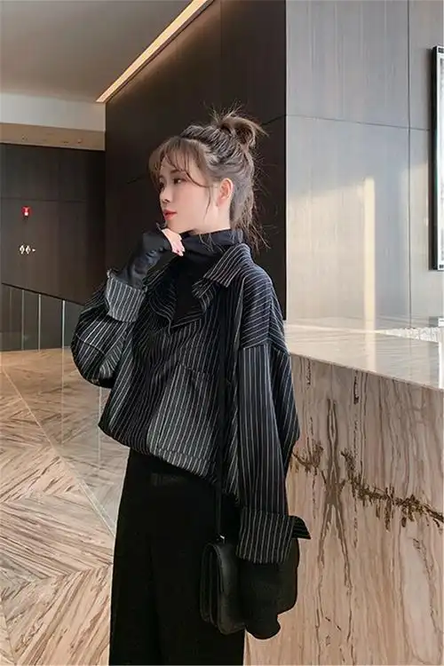 秋季黑色衬衫_价格_品牌_图片_怎么样 蘑菇街