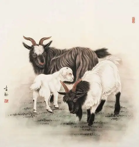 工笔羊