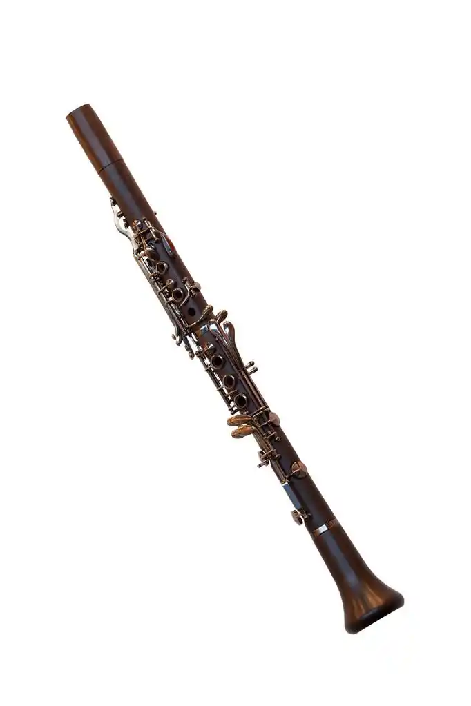 吹单簧管,在白色背景下孤立单簧管的形象