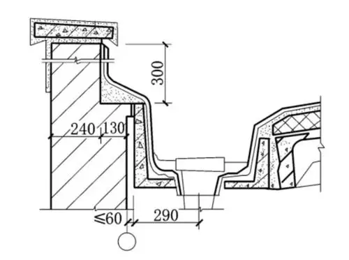 女儿墙内天沟泛水如图所示