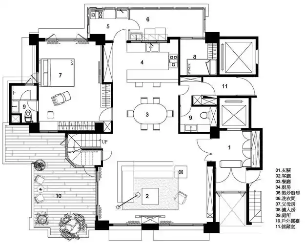 经典90平方米别墅室内装修设计图纸
