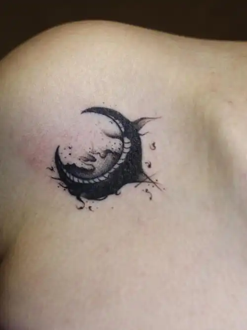 月亮_纹身图案手稿图片_张宇的纹身作品集