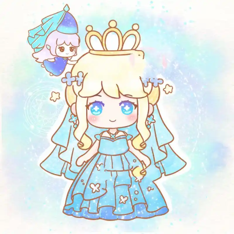 教程图 可爱萌萌的灰姑娘公主 迷你世界新皮肤 简笔画 卡通画 分解