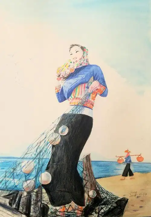 紫晶学画085-惠安女2 - 简书