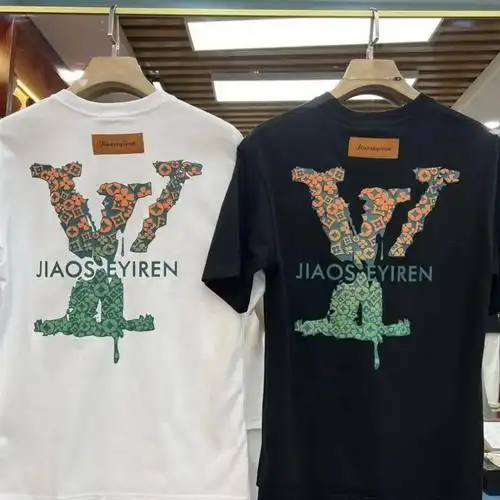 抖音同款男士lv冰丝短袖t恤2022夏季流行新款式男装男生潮牌短t森用