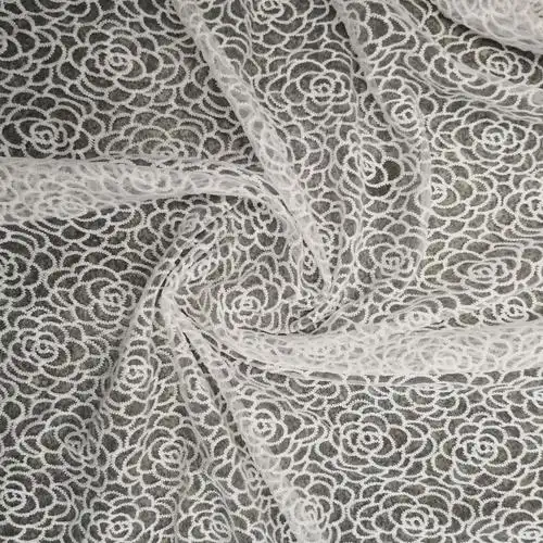 网布满幅绣花 牛奶丝花边刺绣水溶蕾丝花边 渔网电脑绣花网纱面料
