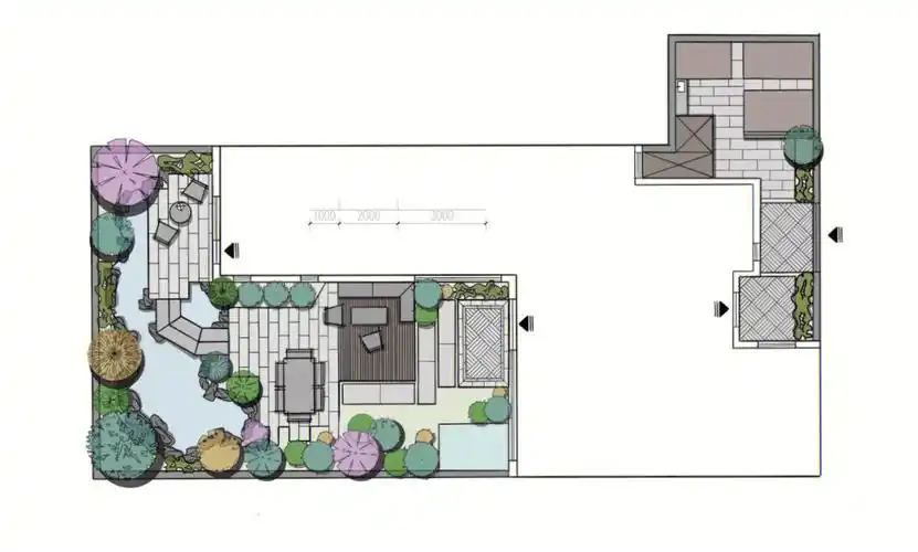 中式庭院设计手绘意向分享