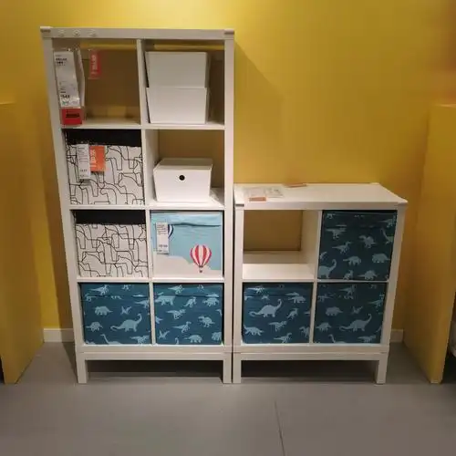 宜家正品代购北欧欧风卡莱克搁架单元高光白色整理架