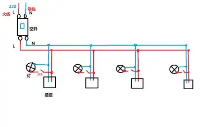 多个灯并联接线实物图 4个灯并联连接图-图片大观-奇异网