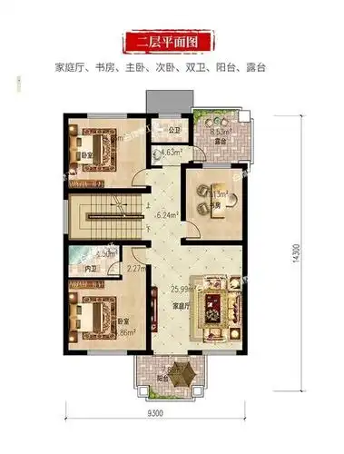 一楼通过台阶入户即是客餐厅,一体化设计显得非常宽敞,更是为家庭聚餐