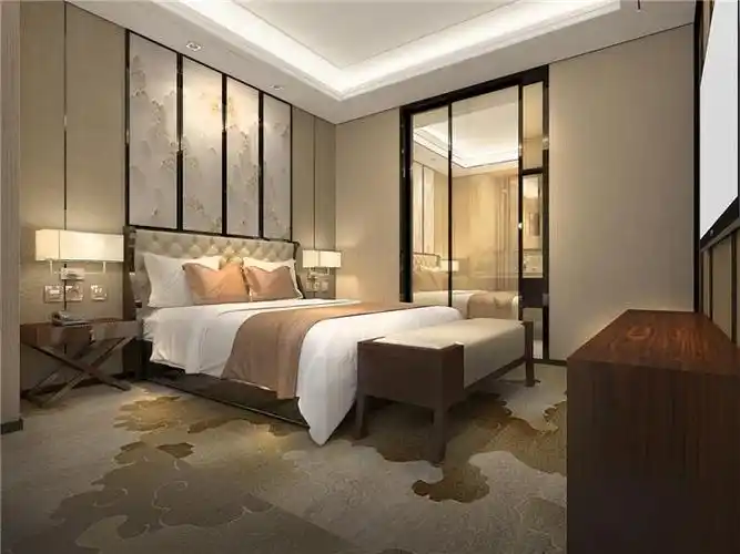 梦达新中式酒店客房家具要达到的装饰效果就是将整个酒店设计成一幅