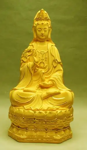 厂家直销观音摆件特大号 绒沙金工艺品 千足铸金佛像菩萨礼品批发