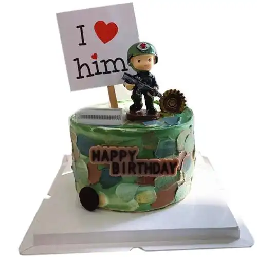 小小特种兵蛋糕装饰摆件吃鸡装备坦克男孩女孩军人节日装扮用品