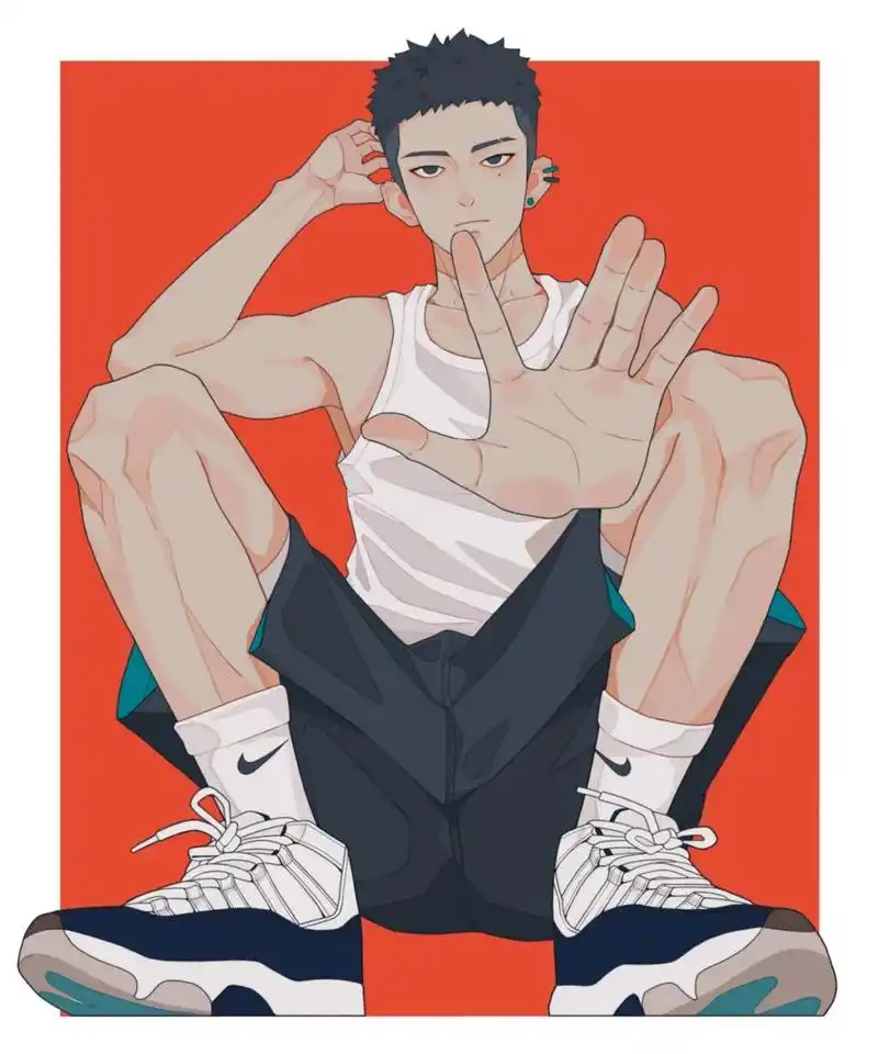 画一个体育生? 本来想画白头,后来改成黑头了……二选一