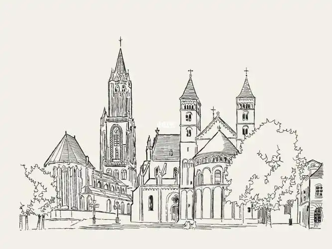 多练习,多体会结构和线条#画画  #手绘  #风景速写