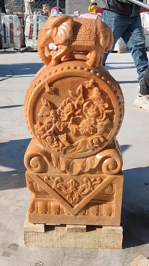 石雕门墩抱鼓石庭院门口摆件-度小视