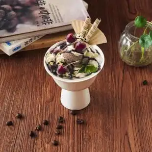 冰激凌 陶瓷高脚雪糕杯布丁杯子创意冰激凌杯 冰激凌碗陶瓷 陶瓷