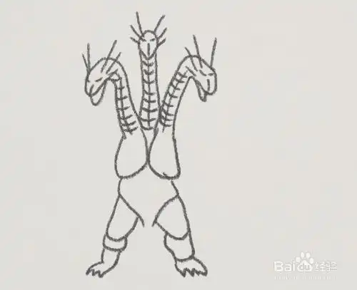 三头龙基多拉简笔画