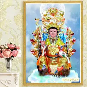 新款5d魔方圆钻石画佛像十字绣九龙圣母客厅人物简约现代挂画满钻